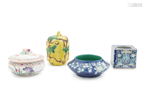 Four Chinese Porcelain Scholar's Objects