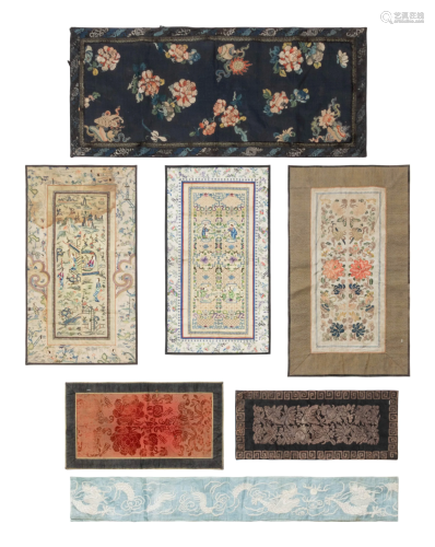 Seven Chinese Embroidered and Woven …