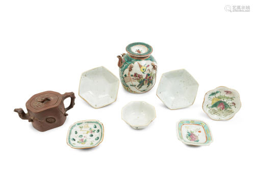 Eight Chinese Porcelain and Pottery Tea …