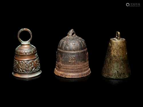 Three Asian Bronze Bells