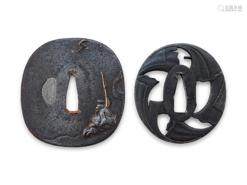 Two Japanese Iron Tsuba