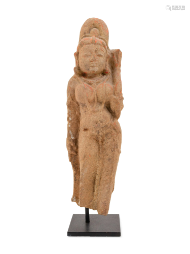 An Indian Sandstone Figure of a Female Deity
