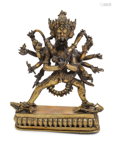 A Sino-Tibetan Gilt Bronze of Bodhisattva an…