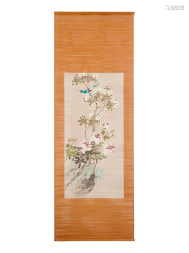Three Chinese Bamboo Mat Paintings