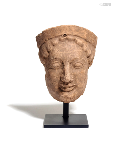 A Greek Terracotta Protome Height 6 1/4 inch…