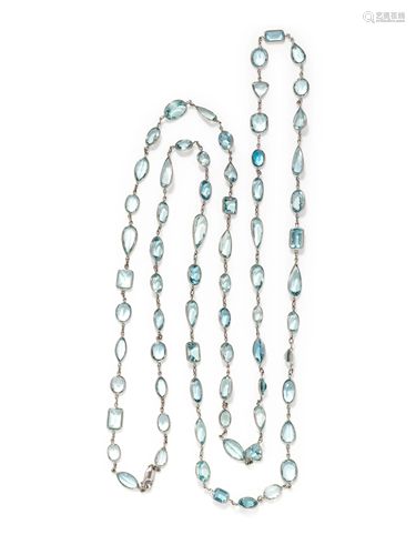 AQUAMARINE LONGCHAIN NECKLACE