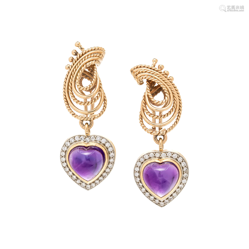 YELLOW GOLD, AMETHYST AND DIAMON…