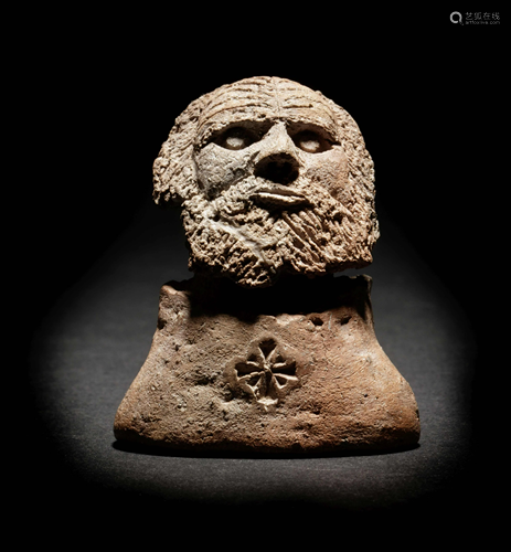 A Romano-Egyptian Terracotta Male Head Heig…