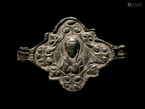 A Byzantine Silver Pendant Depicting Christ a…