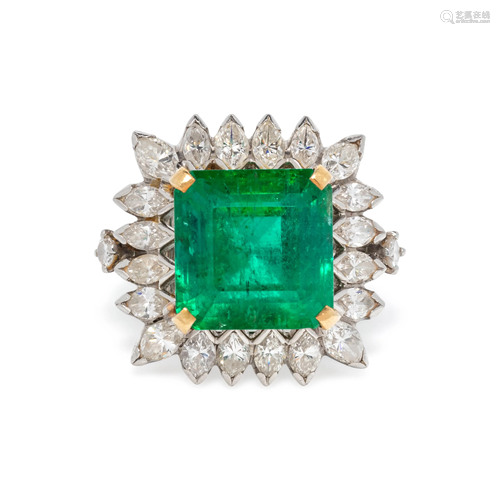 EMERALD AND DIAMOND RING