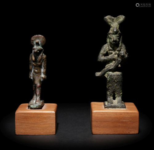 An Egyptian Bronze Anubis and an Egyptian B…