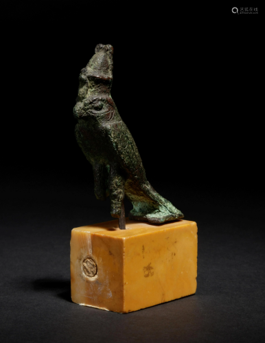 An Egyptian Bronze Horus Falcon Height 2 3/4…