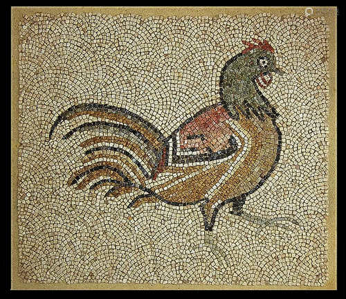 A Byzantine Marble Mosaic Panel with a Roos…