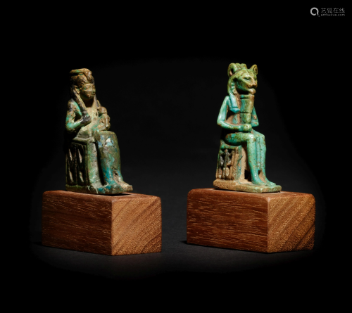 An Egyptian Faience Isis and Horus and an Egy…