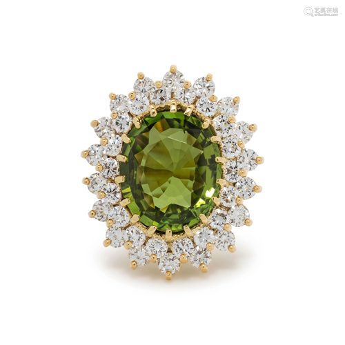 PERIDOT AND DIAMOND RING