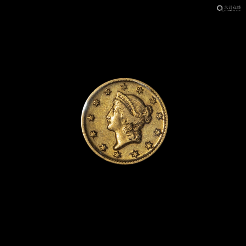 An 1850-D Liberty Head $1 Gold Coin