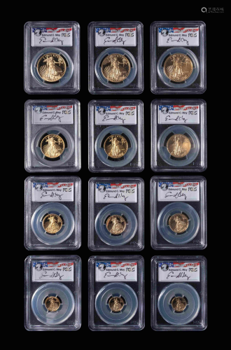 Three 2015-W Gold Eagle Four-Coin Proof Sets …