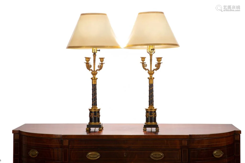 PAIR OF ANTIQUE FRENCH EMPIRE LAMPS