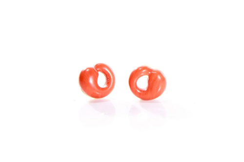 TIFFANY CORAL STUD EARRINGS, 3.5g