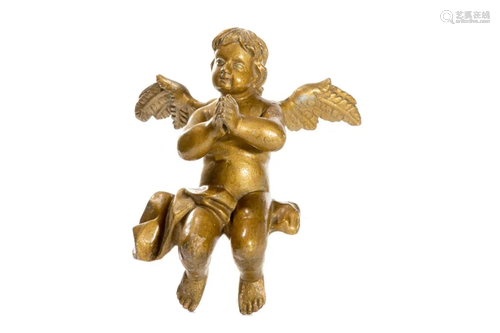 19TH CENTURY CARVED CHERUB