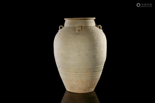 LARGE CHINESE STRAW GLAZED AMPHORA