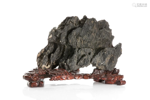 CHINESE BLACK YING SCHOLAR'S ROCK …