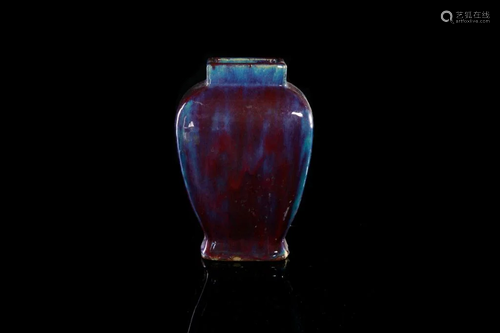 CHINESE SHIWAN FLAMBE GLAZED HU VASE