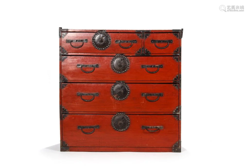 JAPANESE TANSU CHEST OF DRAWERS