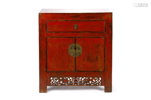 SMALL CHINESE RED LACQUER CHEST