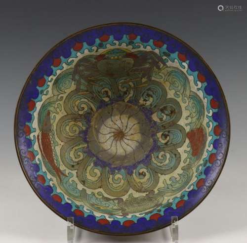 China, cloisonné kom, 20e eeuw,met decoratie van z…