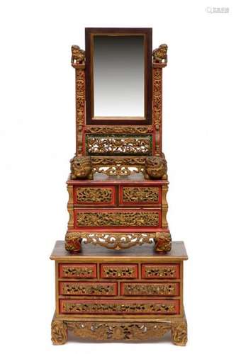 Indonesia, chest with drawers and a mirror on stan…