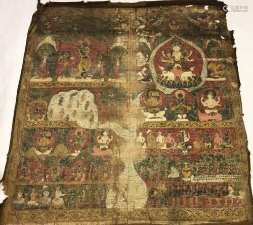 Nepal, beschilderde tempeldoek, thangka, vroeg 19e…