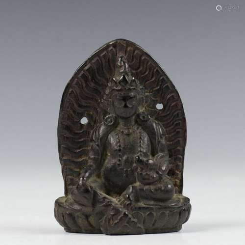 Tibet, gestoken houten Jambhala Dzambala Buddha, 1…