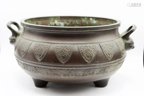 Chinese Bronze Exterior Cast Censer