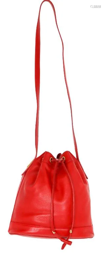 Gucci Red Leather Bucket Bag