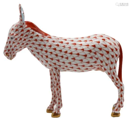 Herend Hungary Porcelain Donkey Figurine