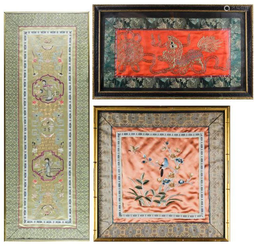 (3) Chinese Silk Embroideries