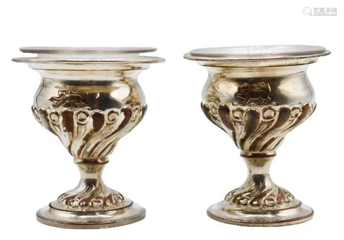 Pair of Weighted Pedestal Candle Holders