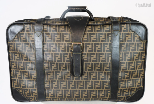 Vintage Fendi Zucca Black/Brown Luggage