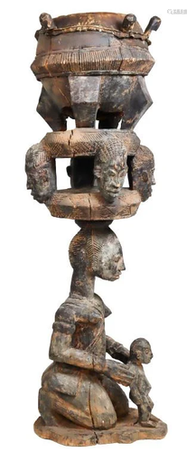 Early Ivory Coast Sunufo Maternity Drum