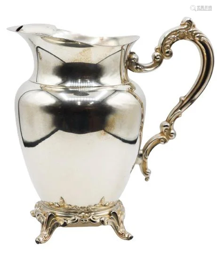 Silver Plated Water Pitcher Mid 20th C.