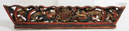 Chinese Antique Dragon Wood Panel