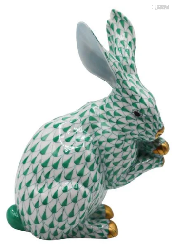 Herend Hungary Porcelain Hare Figurine, A…