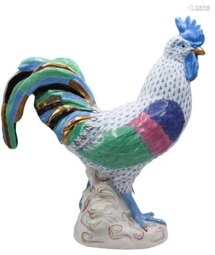 Large Herend Hungary Porcelain Rooster …