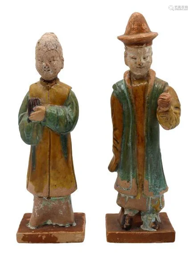 Pair of Chinese Glazed Figures