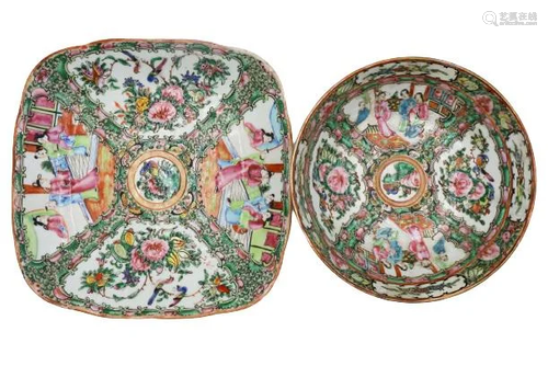 Rose Medallion Plate and Bowl