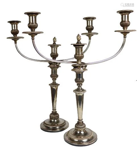 Pair of Silver Candelabras