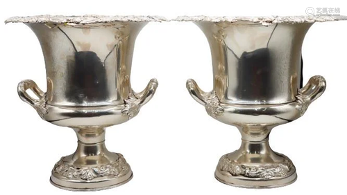 Silver Plated Double Handled Urns