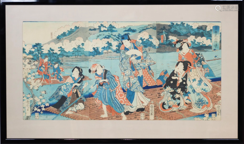 Japanese Framed Woodblock