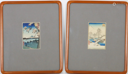 Pair of Japanese Woodblocks, Signed